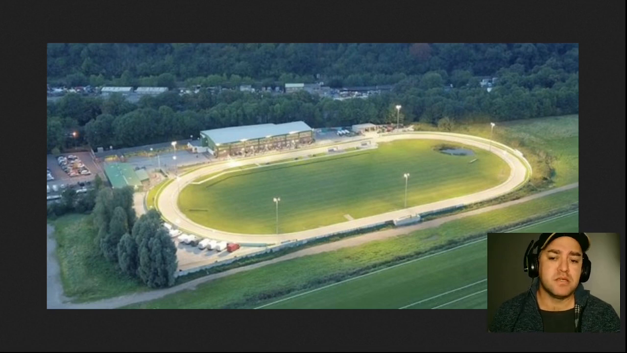 Vista aérea da pista de corridas de galgos de Nottingham